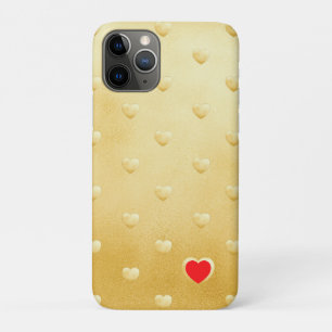 Funda Para iPhone 11 Pro Corazones de oro góticos de colores sólidos