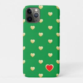 Funda Para iPhone 11 Pro Corazones de oro góticos de colores sólidos