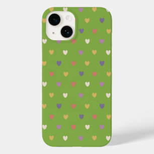 Funda Para iPhone 14 De Case-Mate Corazones de polka en verde vegetal