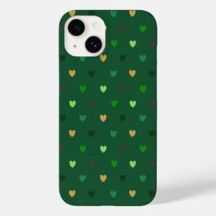 Funda Para iPhone 14 De Case-Mate Corazones de polka sobre el bosque verde