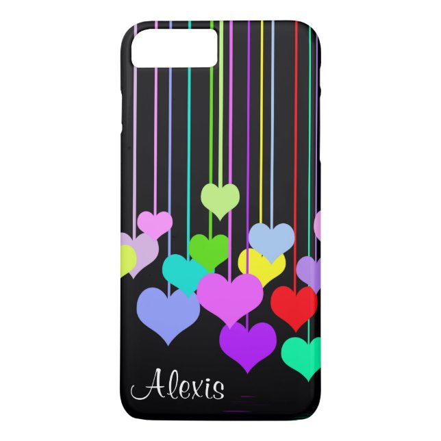 Funda De Case-Mate Para iPhone Corazones desmoronados en negro (Reverso)