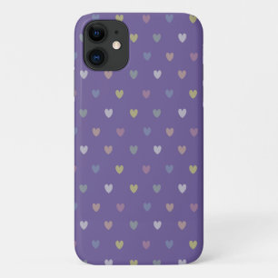 Funda Para iPhone 11 Corazones diminutos de lunares en Púrpura Ultra Vi