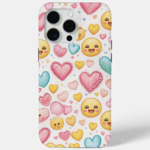 Funda Para iPhone 15 Pro Max Corazones Emoji