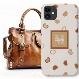 Funda Para iPhone 11 Corazones en blanco cemento en tonos rústicos