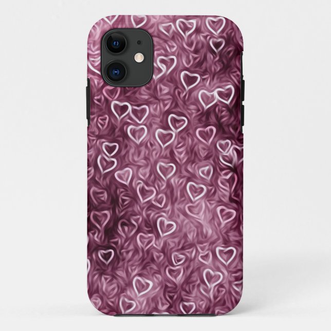 Funda De Case-Mate Para iPhone Corazones en caída - Rosa (Reverso)