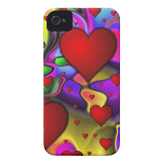 Funda Para iPhone 4 De Case-Mate Corazones en fondo brillante