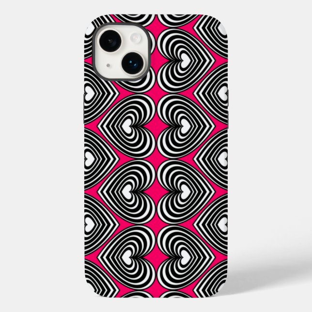 Funda De Case-Mate Para iPhone Corazones en Lino (Reverso )