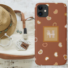 Funda Para iPhone 11 Corazones en marrón en tonos rústicos
