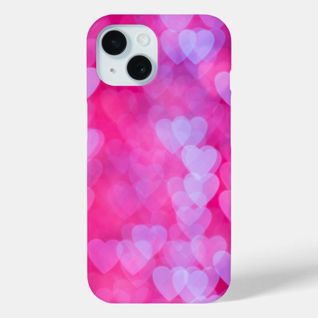 Funda De Case-Mate Para iPhone Corazones en rosa y lavanda (Reverso )