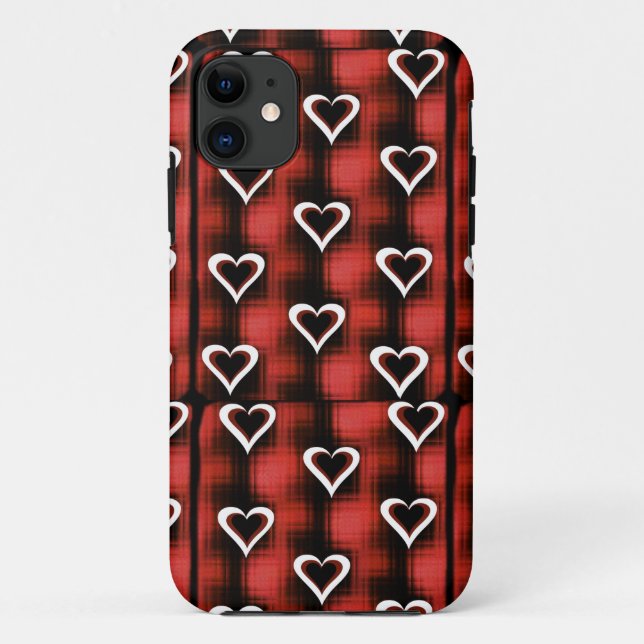 Funda De Case-Mate Para iPhone Corazones en tablero de ajedrez (Reverso)