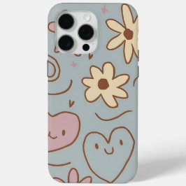 Funda Para iPhone 15 Pro Max Corazones florales minimalistas Girly