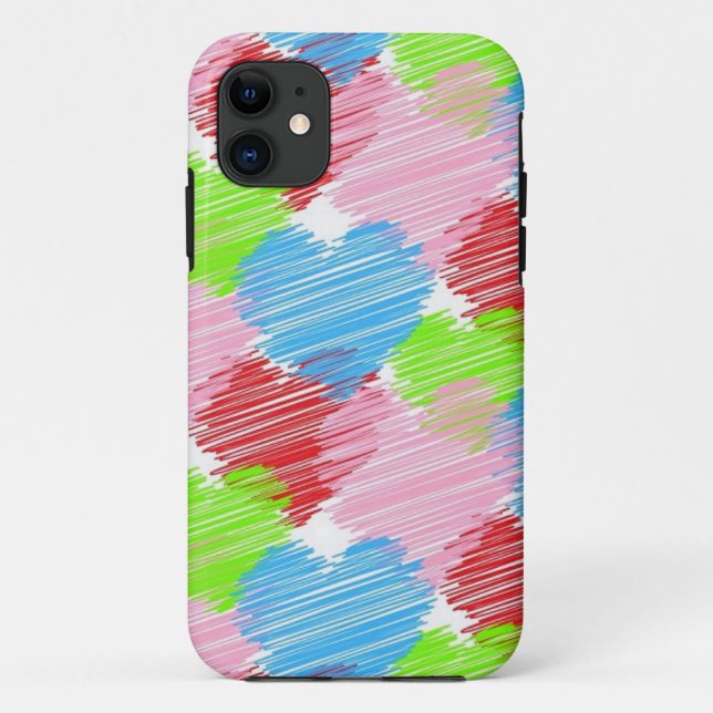 Funda De Case-Mate Para iPhone corazones garabatos (Reverso)