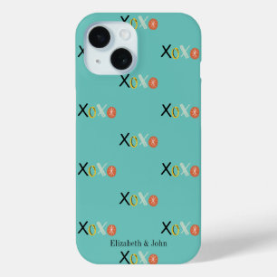Funda Para iPhone 15 Corazones geniales "XOXO" Día de San Valentín Verd