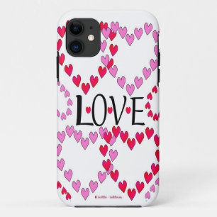 Funda Para iPhone 11 Corazones Pequeños Rosa Rojo AMOR