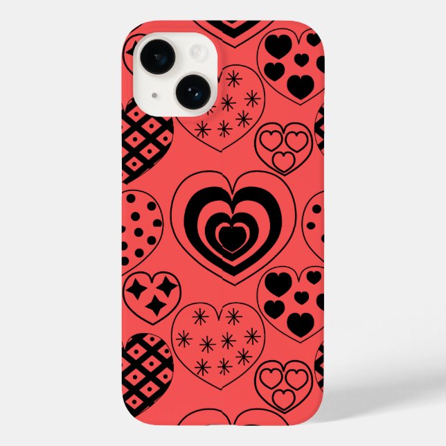 Funda De Case-Mate Para iPhone Corazones repetitivos (Reverso )