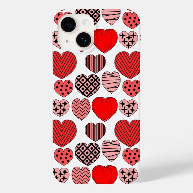 Funda De Case-Mate Para iPhone Corazones repetitivos (Reverso )