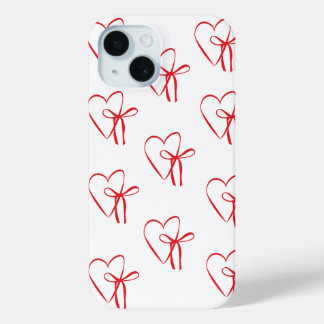 Funda Para iPhone 15 corazones rojos