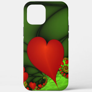 title_seo2 Corazones rojos animan el arte fractal verde moder