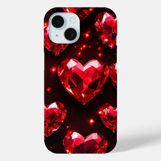Funda De Case-Mate Para iPhone Corazones rojos de Moda moderna (Reverso )