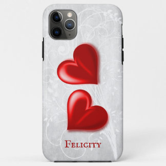 Funda Para iPhone 11 Pro Max Corazones rojos personalizados