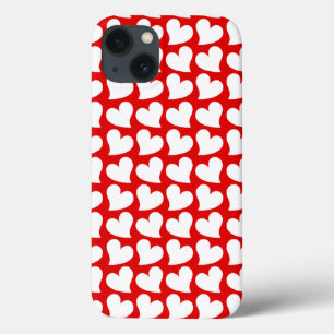 FUNDA PARA iPhone 13 CORAZONES ROJOS Y BLANCOS DEL DÍA DE SAN VALENTÍN