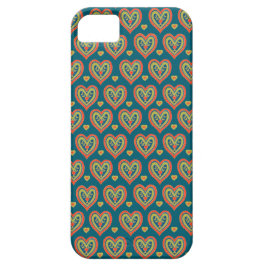 Funda Para iPhone 11 Corazones romanos rojas y verdes sobre Verde azula