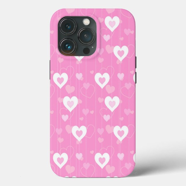 Funda De Case-Mate Para iPhone Corazones rosados (Reverso )