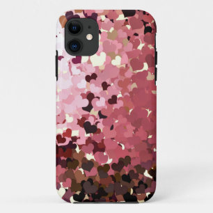 FUNDA PARA iPhone 11 CORAZONES ROSAS