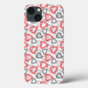 Funda Para iPhone 13 Corazones rotos en rojo y gris sobre blanco