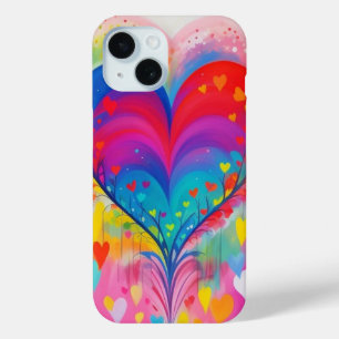 Funda Para iPhone 15 Corazones Y Flores De bonito