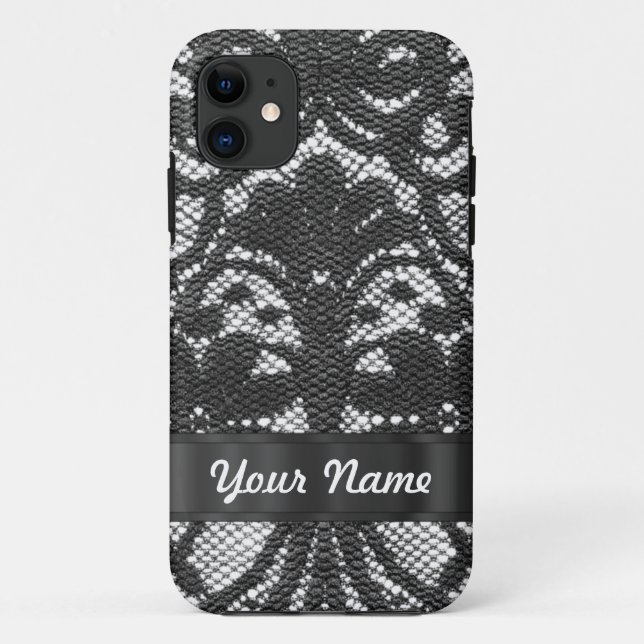 Funda De Case-Mate Para iPhone Cordón negro personalizado (Reverso)