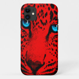 Funda Para iPhone 11 Corey Tiger 80s Cara de leopardo neón (Rojo)