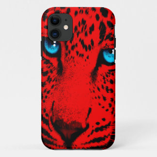 Funda Para iPhone 11 Corey Tiger 80s Cara de leopardo neón (Rojo)