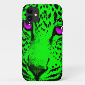 Funda Para iPhone 11 Corey Tiger 80s Cara de leopardo neón (Verde)