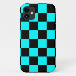 Funda Para iPhone 11 Corey Tiger 80s Neon Cuadros (Aqua Azul Teal)