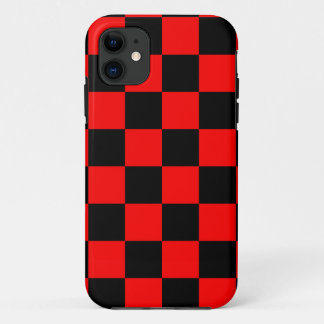 Funda Para iPhone 11 Corey Tiger 80s Neon Tablero de Damas (Rojo)