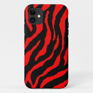 Funda Para iPhone 11 Corey Tiger 80s Neon Tiger Stripes (Rojo)