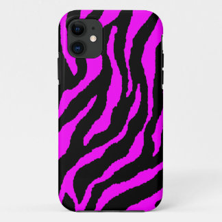 Funda Para iPhone 11 Corey Tiger 80s Rayas de Tigre Neón (Rosa Fucsia)