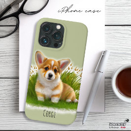 Funda Para iPhone 14 Pro De Case-Mate Corgi cachorro sobre la hierba | lindo mascota