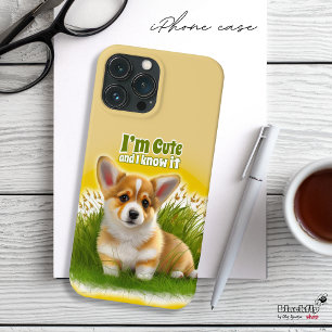 Funda Para iPhone 14 De Case-Mate Corgi cachorro sobre la hierba   lindo mascota