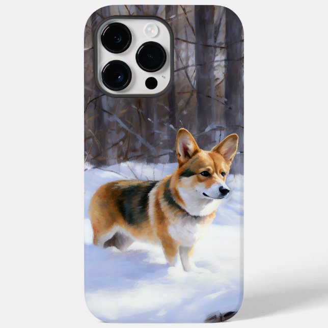 Funda De Case-Mate Para iPhone Corgi Deja que nieve Navidad (Reverso )
