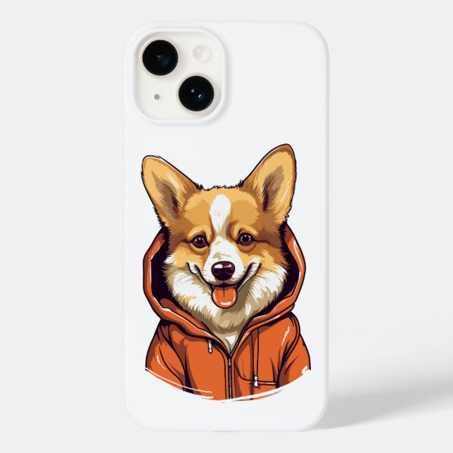 Funda De Case-Mate Para iPhone Corgi Divertido con Sudadera (Reverso )