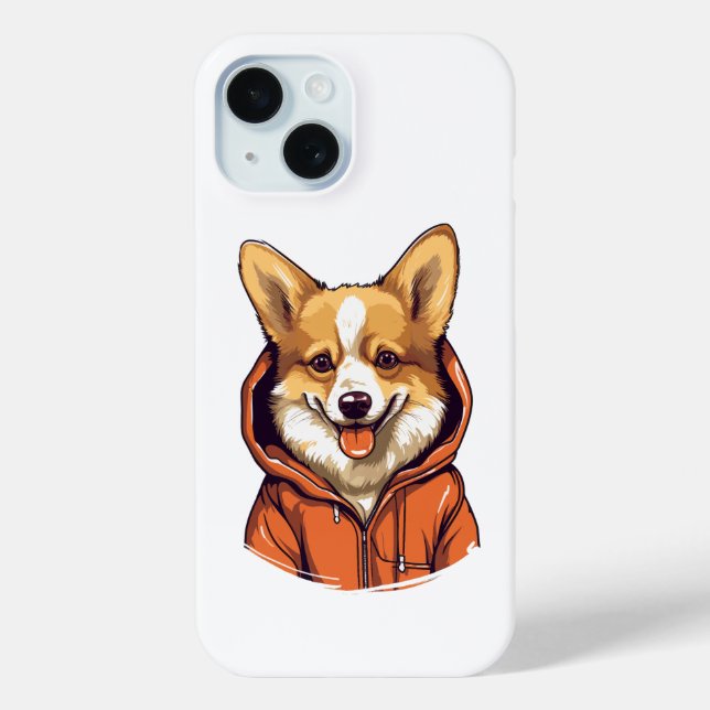 Funda De Case-Mate Para iPhone Corgi Divertido con Sudadera (Reverso )
