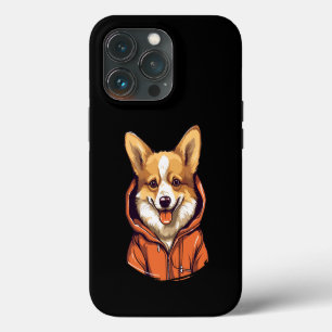 Funda Para iPhone 13 Pro Corgi Divertido con Sudadera