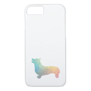 Funda Para iPhone 8/7 Corgi Dog Patrón geométrico Silhouette Pastel