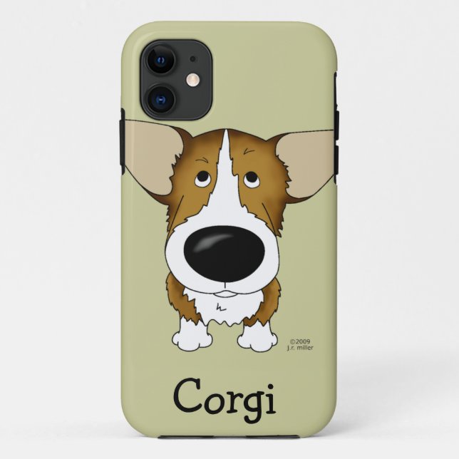 Funda De Case-Mate Para iPhone Corgi grande divertido de la nariz (Reverso)