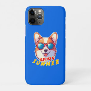 Funda Para iPhone 11 Pro Corgi lleva gafas de sol Disfruta el verano