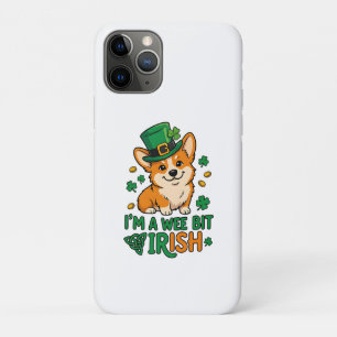 Funda Para iPhone 11 Pro Corgi Perro "Un Poco Irlandés" Divertido Día de Sa