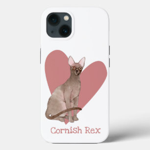 Funda Para iPhone 13 Cornish Rex Cat Watercolor Kitty Pink Heart