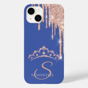 Funda Para iPhone 14 De Case-Mate Corona de lentejuelas doradas rosadas chic con got